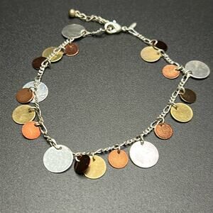 Avon vintage silver plated dainty metal charm bracelet‎ one size adjustable